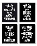 Brooke & Vine Funny Bathroom Decor Wall Art Prints