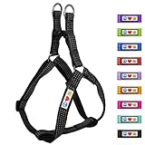 Pawtitas Reflective Dog Harness Small Black 5/8 Inch