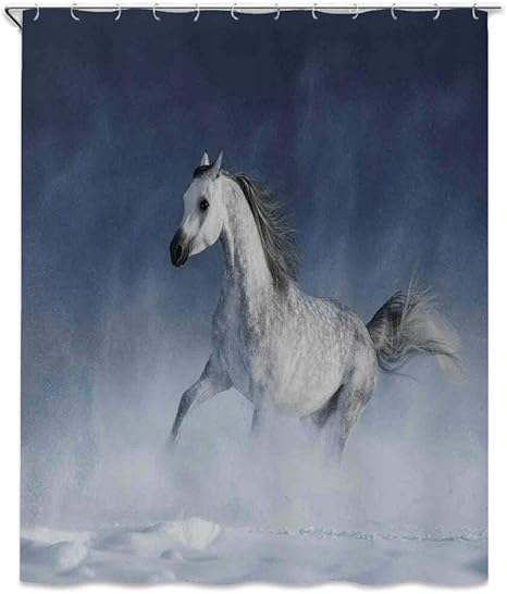 Amazon 吹雪の種牡馬冬の雪景色馬プリント シャワーカーテン 180 X 0cm 夜の青の間にギャロッピングアラビア バスルーム カーテン 防カビ 防水 洗面所 目隠し用 おしゃれ アラビアの馬 シャワーカーテン ホーム キッチン オンライン通販 Amazon 吹雪の種牡馬冬の雪景色馬プリント シャワーカーテン 180 X 0cm 夜の青の間にギャロッピングアラビア バスルーム カーテン 防カビ 防水 洗面所 目隠し用 おしゃれ アラビアの馬 シャワーカーテン ホーム キッチン オンライン通販