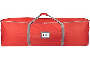 Dadouman Heavy Duty Oxford Christmas Tree Storage Bag with Extra Padded Handles| Waterproof Oxford Artificial Tree Storage Bag | 51" L x 16" W x 16" H, ID Card Included (Red)