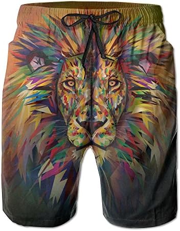 Soft Men Sand Beach Pants Summer Surfer Water Dry Family Swimming Drawstring Colorful Lion Board Shorts Pockets Jams