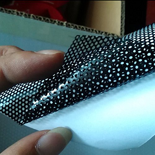 HOHO 30cmx137cm Black One Way Vision Print Media Vinyl Window Film Perforated Mesh Posting Film Self Adhsive