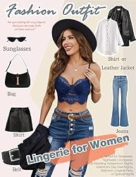 Avidlove Lace Bralettes for Women Y2k Strap Bustier