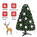 Goplus 3ft Pre-Lit Fiber Optic Christmas Tree for Tabletop, Small Mini Artificial Xmas Full Tree with Colorful Snowflake LED Lights, 85 Branch Tips, for Office Home Holiday Decor