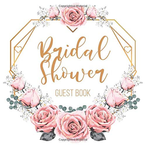 Buy Bridal Shower Guest Book Empty Pages with Pink Roses Bouquet Cover
