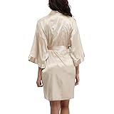 WitBuy Women's Satin Robes for Wedding Silky Bathrobe Bride and Bridesmaids Nightgown with Rhinestones