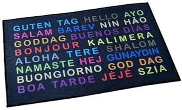 Enjoy Home Tbon Zerbino Stampato Con Scritta Buongiorno In Varie Lingue Del Mondo 50 X 80 Cm Amazon It Casa E Cucina