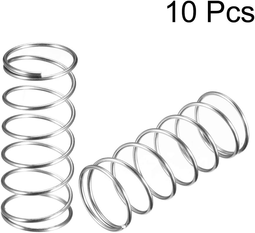 sourcing map Wire Diameter 0.039", OD 0.63", Free Length 1.57" Spring Steel Coil Extended Compressed Spring 10pcs - Image 4