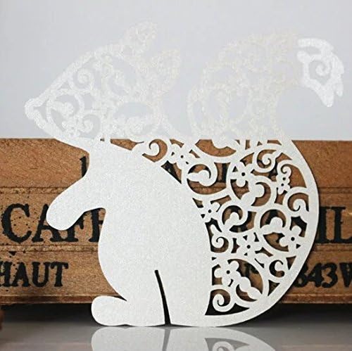 20pcs squirrel cup card seat card card personality decoration items(Ivory white)