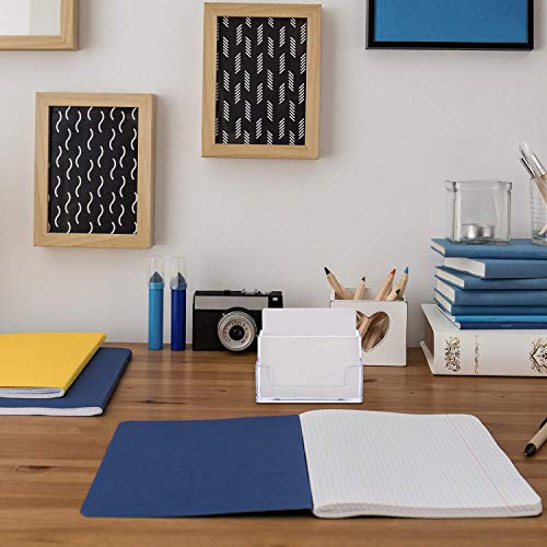 Vndeful 2 Pcs Clear Business Card Holder 2 Tiers Plastic Card Stand Organizer Card Holder Display for Home Office, 120 Cards Capacity