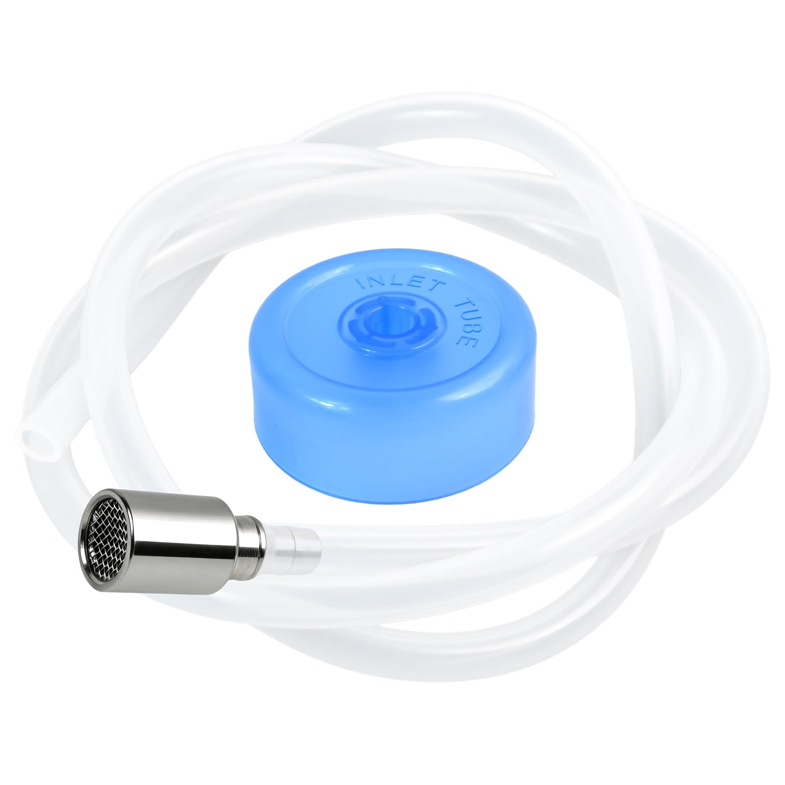 Photo 1 of 1 Set 1/4" ID Silicone Tubing, High Temp Pure Silicone Hose for Replacement for Drinking Water Pump and Desktop Water Dispenser Tubing (1 Hose 1 Steel Head 1 Blue Cover)