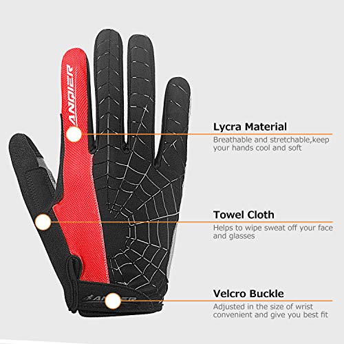 image for Lanyi Cycling Gloves Bike Gloves Mens Womens Touch Screen Full Finger 