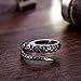 Amkaka Vintage 316L Stainless Steel Octopus Tentacle Adjustable Ring Black Silver