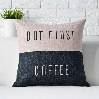 EHSaleStore but first coffee 18x18 Inch Square Throw Pillow Decor Cushion Cover