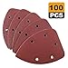 Coceca 100pcs Mouse Sander Pads, Detail Sandpaper Assorted 20 Each of 40 80 120 180 240 Grits, Hook and Loop Sanding Sheets for Detail Sander