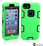 5C Case, iPhone 5C Case Cover, Magicsky Full Body Hybrid Impact Shockproof Defender Case Cover for Apple iPhone 5C, 1 Pack(Black/Green)