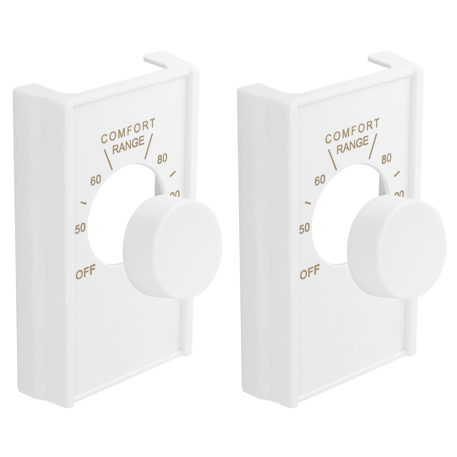 Photo 1 of White Double Pole Line Volt Thermostat Cover for Old Style D22 - HVAC,with Line Volt Knob Knob Replacement Set (2)