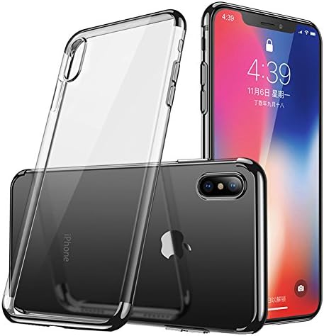 iPhone X Case, Transparent TPU Cover, Luxury Ultra Thin Protective for iPhone X, Black