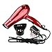 JINRI Professional Household Negative Ionic Hair Dryer 1875W DC Motor Blow Dryer 2 Speeds 3 Heat Settings Cold Shot Button with Styling Concentrator Nozzle(Red)