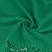 PHOTNO Fashion lace chiffon blouse long sleeve shirt women loose cotton tops t shirts S-XXXXXL (L, Green)