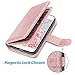 iPhone 7 Case, iPhone 8 Wallet case, ULAK Glitter Magnetic Detachable PU Leather Wallet Multi Credit Card Holders Flip Case Cover for Apple iPhone 7 / 8 4.7 Inch - Rose Gold Bling
