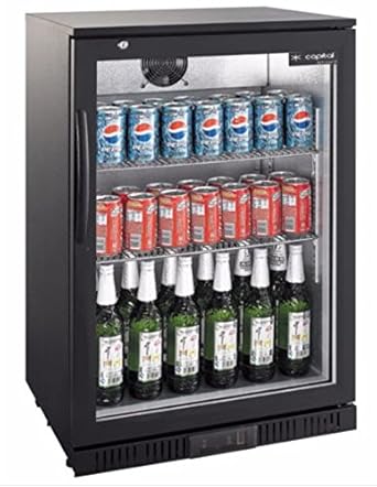 Frigorífico Puerta de Cristal 138 L recirculación Negro ...