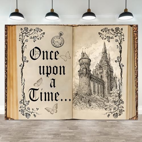 ASDCXZ 20x10ft Once Upon a Time Backdrop Fairy Tale Books Castle… at Amazon