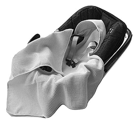BABEES© Einschlagdecke Waffelstoff Baumwolle Waffelpiqué für Babyschale Autositz, Universal z.B. Maxi-Cosi Römer Cybex, Frühl