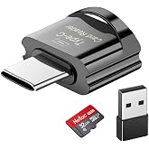 Type C Micro SD Card Reader, BorlterClamp USB C TF Card Reader Adapter with Keychain, Compatible with MacBook, iPhone 15,Laptops, Galaxy Phones and More