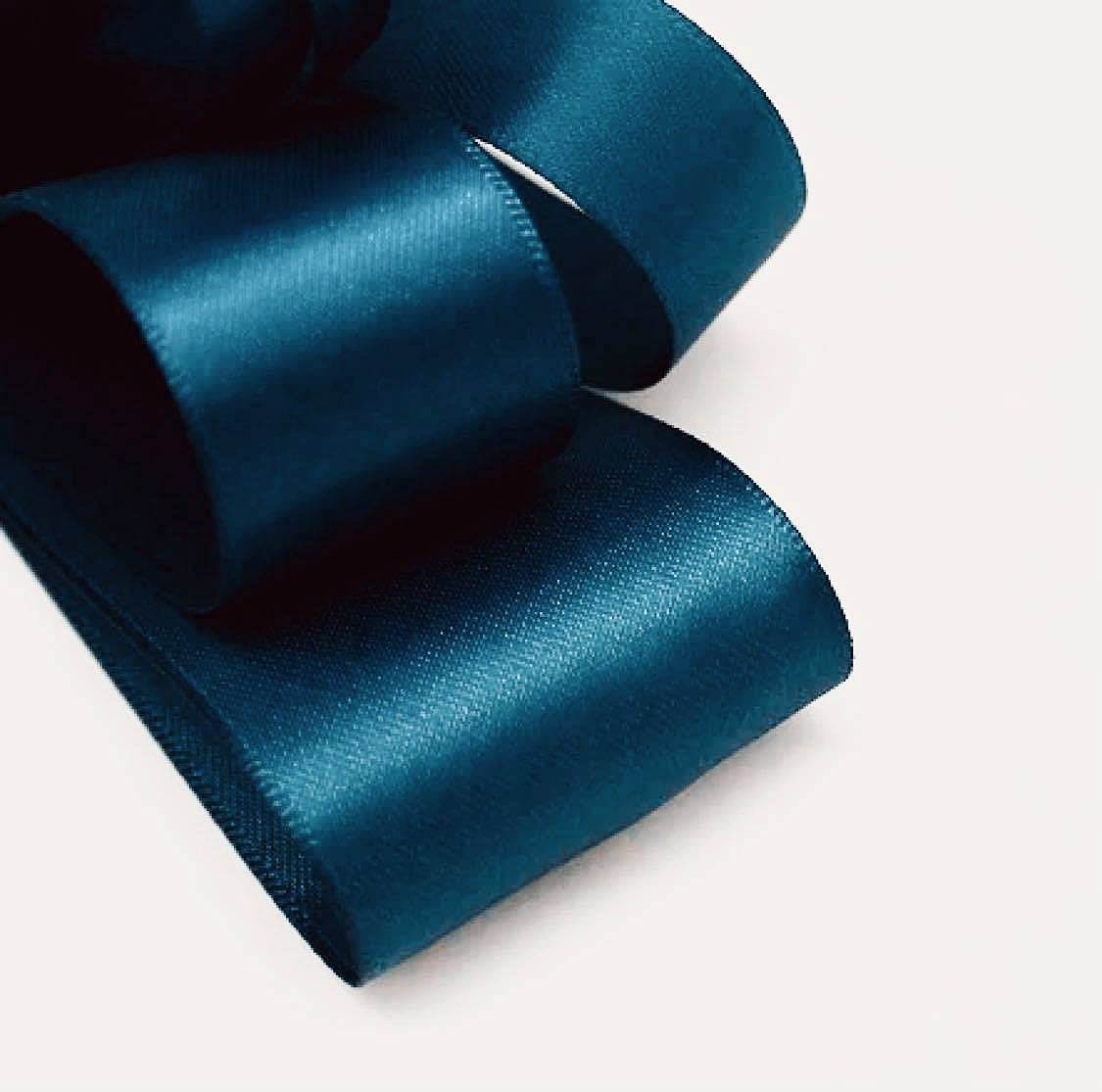 20 x Metres Neofleur Double Sided Satin Ribbon in 25mm, 38mm, 50mm (Teal, 50mm)