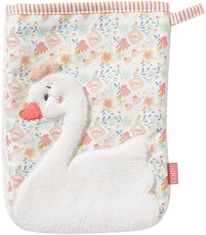 Fehn 062212 Swan Wash Mitt with Animal Motif for Happy Bathing Fun for Babies and Children from 0+ Months