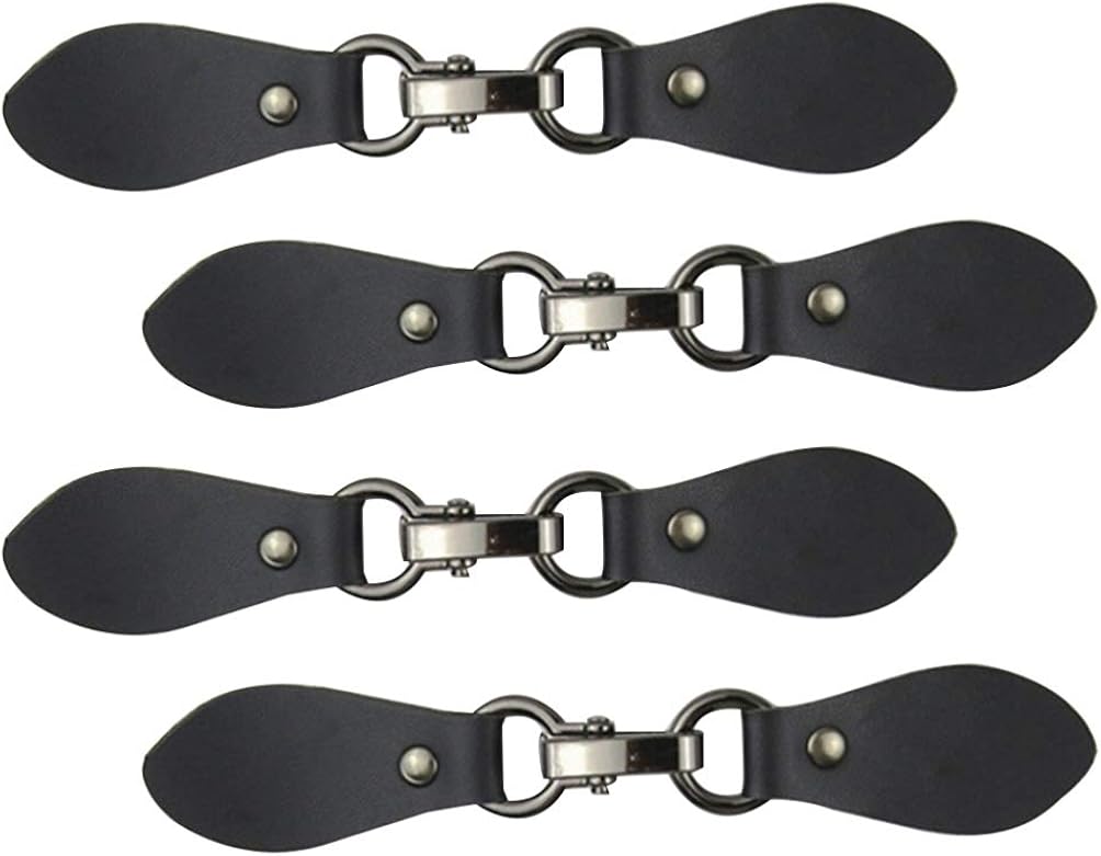 Supvox 4 pieces sewing on leather buckles, leather tips, leather