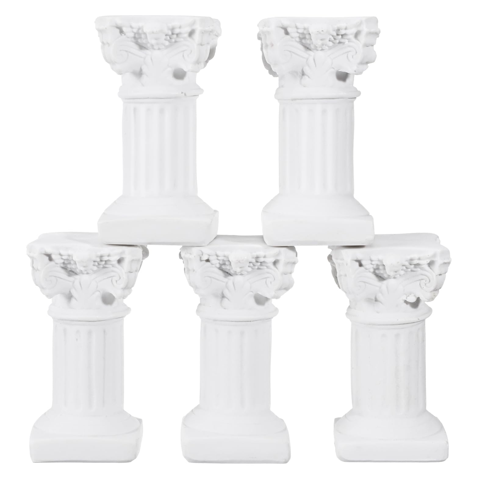 USHOBE 5PCS Roman Pillars Greek Columns Mini Resin Decorations Wedding Table Decoration Home Garden Ornament