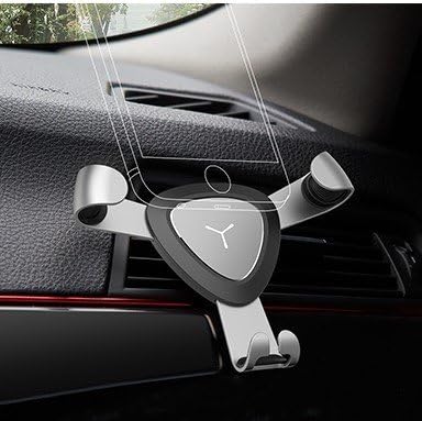 Car Accessories Air Vent Mount Cradle，Original Design Smartphones Car Holder, Car phone Mount with Three-Side Grips,Compatible with iPhone X/ 8 Plus ，Huawei P9 More (Silver)