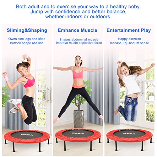 HEKA Mini Trampoline for Adults, Fitness Rebounder with Safety Pad, Exercise Rebounder Indoor