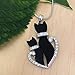 PammyJ Cat Necklace Double Black Kitty Cats with Crystals, 18