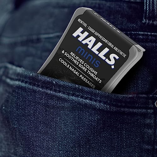 HALLS Minis Mentho-Lyptus Flavor Sugar Free Cough Drops, 24 Drops
