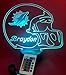 Miami Dolphins NFL Light Up Lamp LED Personalized Free Football Light Up Desk Light Lamp LED Table Lamp, Our Newest Feature - It's WOW, With Remote, 16 Color Options, Dimmer, Free Engraved, Great Gift