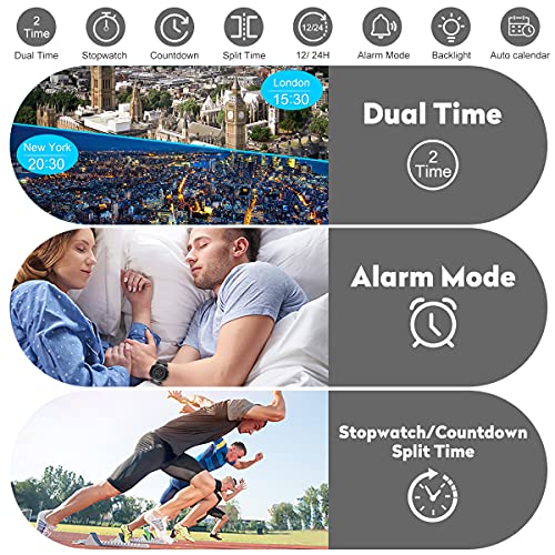 GOLDEN HOUR Men's Digital Sport Watches Waterproof Military Tactical