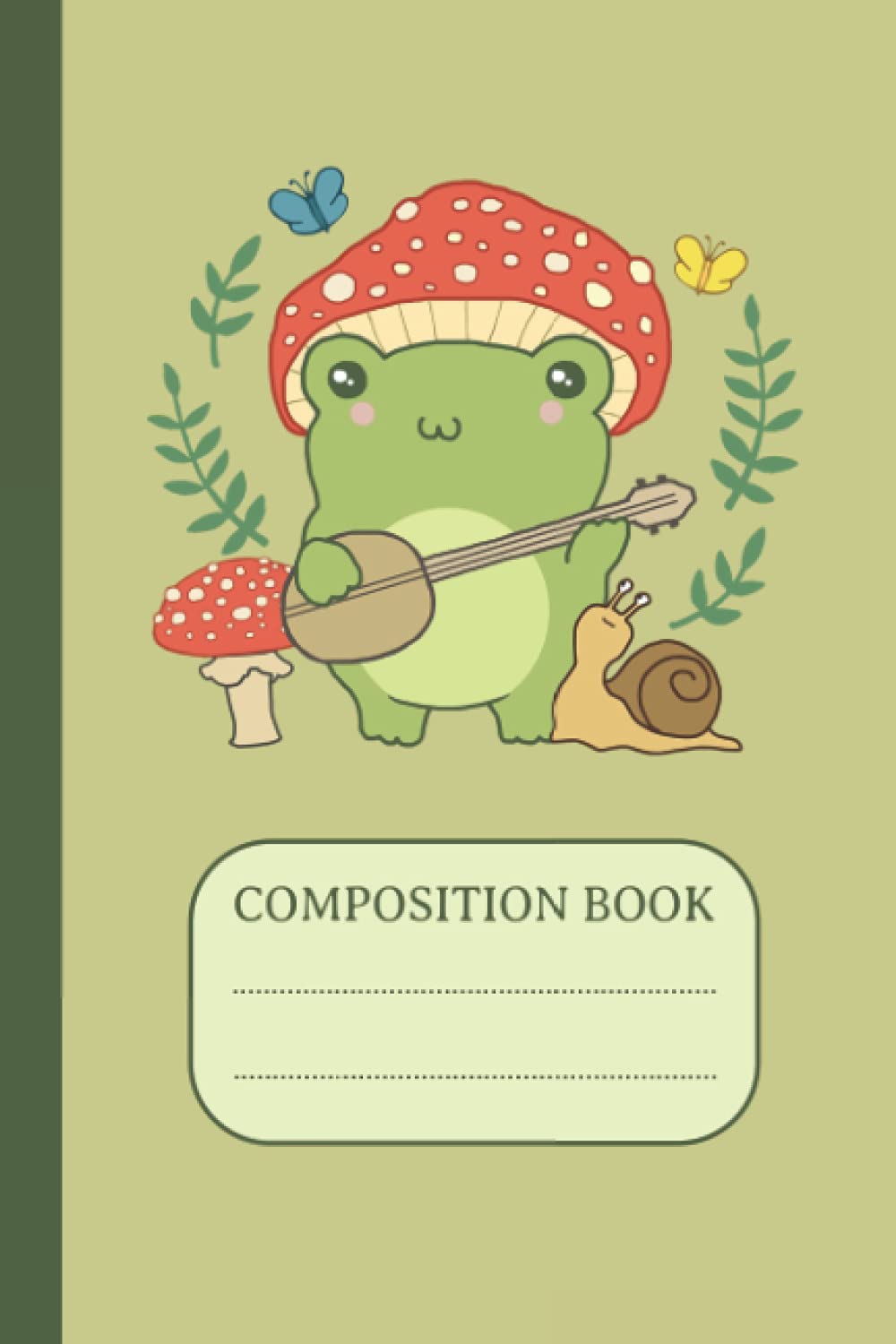 Compostion Book: Cute Frog Mushroom Hat 