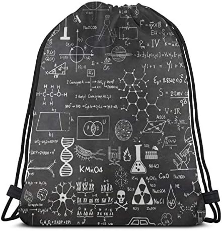 Nicegift Chemistry Classroom Area 3D Print Drawstring Backpack Rucksack Shoulder Bags Gym Bag For Adult 16.9"X14"