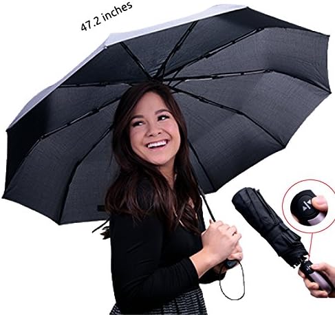 Travella Compact Umbrella Windproof Canopy Super Strong Premium Waterproof Fabric Auto Open and Close