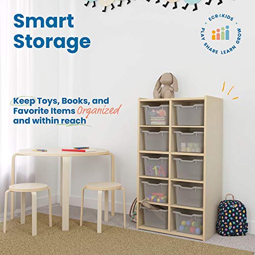 ECR4Kids Birch Streamline 10Cubby Storage w 10 Bins, Cubby