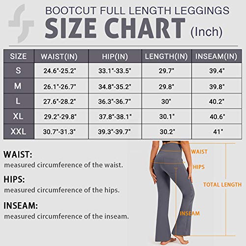 FIGESTIN Bootcut Yoga Pants for Women with Pockets, Tummy Control High