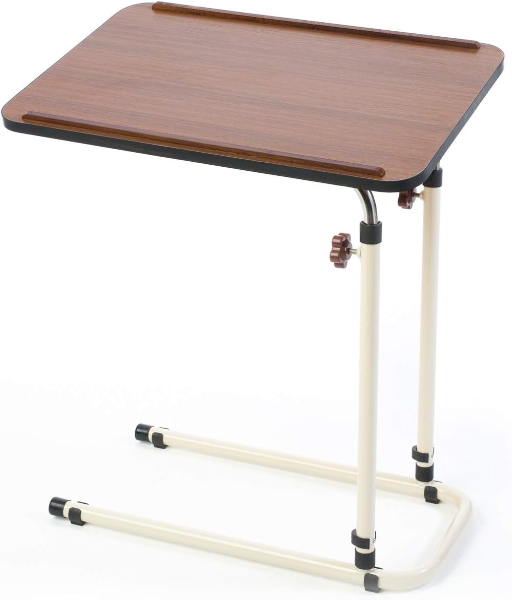 Alerta Walnut Laminate Adjustable Tilting Over Bed Table