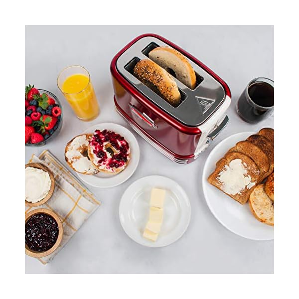 Nostalgia New and Improved Wide 2Slice Toaster Perfect For Bread