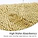 HOMEIDEAS 3 Pieces Bathroom Rugs, Ultra Soft Non Slip Absorbent Chenille Toilet Bath Mat Set (Beige,17