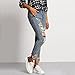 Women's Casual Ripped Holes Skinny Jeans Jeggings Straight Fit Denim Pants