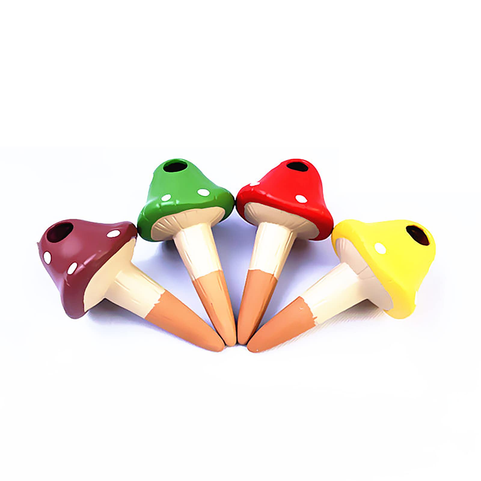 RoseFlower Clay Watering Cones - Set of 4, Plant Irrigation Kit, HxD 6.4 x 1.25 inch, Mushroom Plant Watering Stakes Insert Terracotta Plant Watering Devices Automatic Watering Stakes for Plant# 4 — image 1