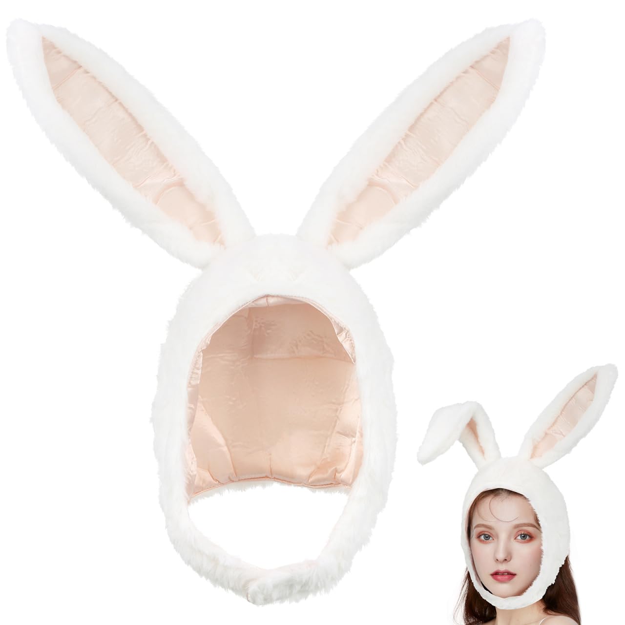 Amosfun Easter Rabbit Ear Hat Bunny Hat Plush Bunny Cap for Boys Girls Funny Cap for a Fancy Dress Party Easter Cosplay
